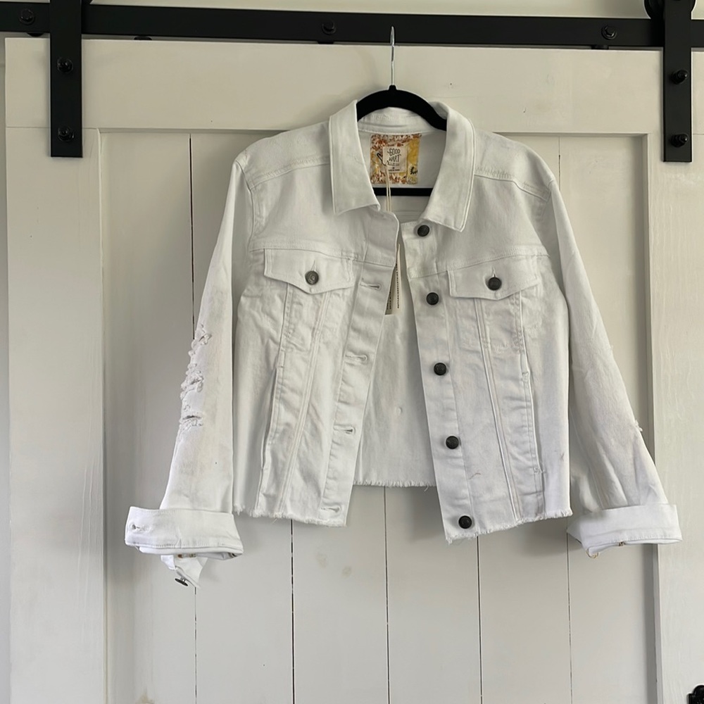Matilda Jane white distressed jacket NWT